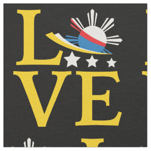 Tissu Amour - Typographie du drapeau philippin
