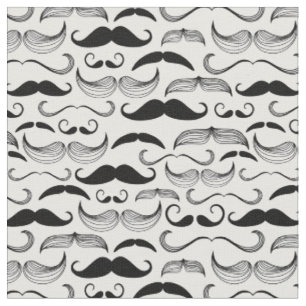 Tissu Amusant design de moustache noir et blanc