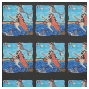 Tissu Amusant maillot de bain sorcière volant au-dessus