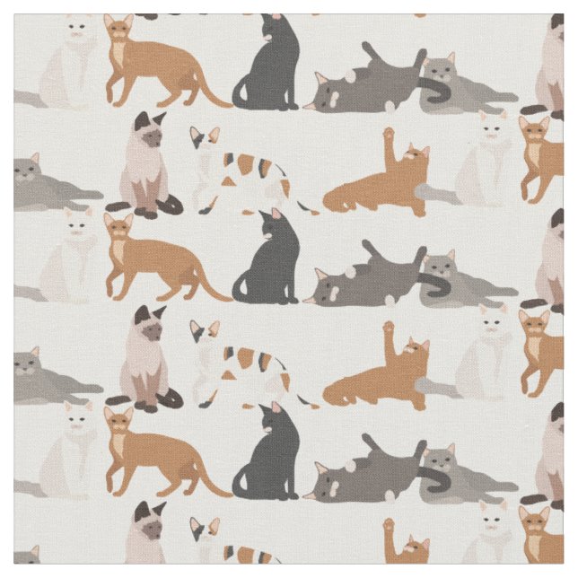Tissu Amusez de nombreux chats Motif animal (Fermer)