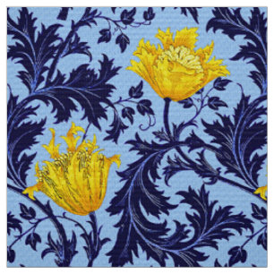 Tissu Anémone de William Morris, marine et jaune de