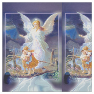 Tissu Ange gardien avec des enfants