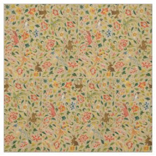 Tissu Animal Antique Cheval Oiseau Deer Rabbit