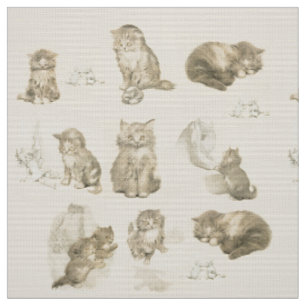 TISSU ANIMAUX CUTES / HISTOIRES DE CHAT ET SOURIS EN ROS