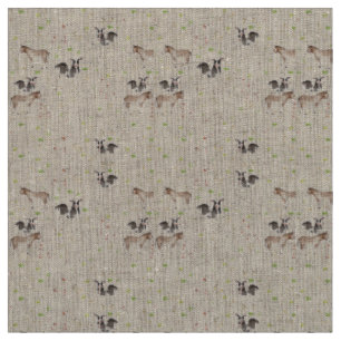 Tissu Animaux d'aquarelle dessinés à la main sur la ferm