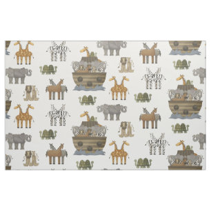 Tissu Animaux d'arche Noahs Primitifs