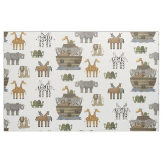 Tissu Animaux d'arche Noahs Primitifs