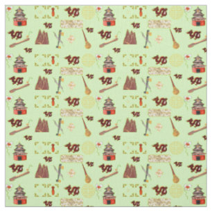 Tissu Année du Dragon Musique Favoris Chinois Chance