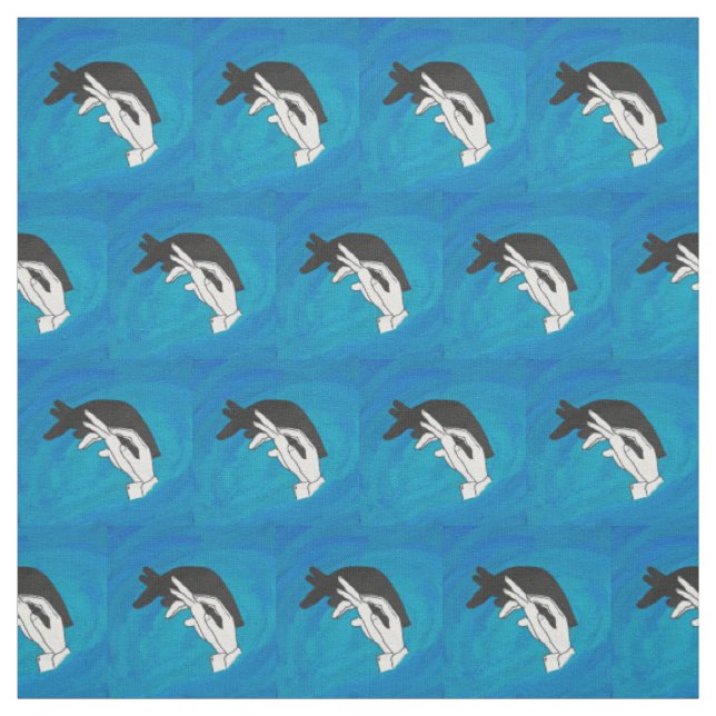 Tissu Anteater en bleu (Échantillon)