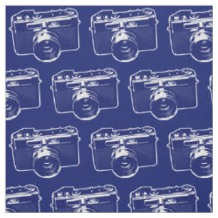 Tissu Appareil-photo bleu d'art de bruit