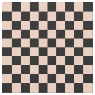 Tissu Apricot & Black Checkerboard