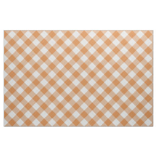 Tissu Apricot Orange Country Cottage En vichy Stripes