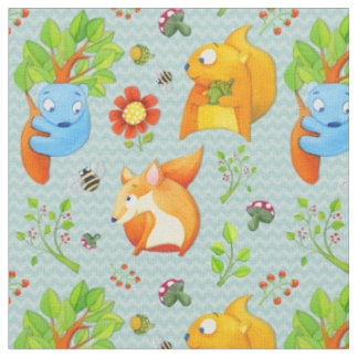 Tissu aqua de Woodland Fun