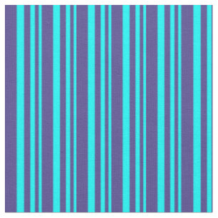 Tissu Aqua et ardoise foncée Bleu rayures