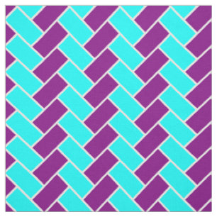 Tissu Aqua et arête de hareng pourpre