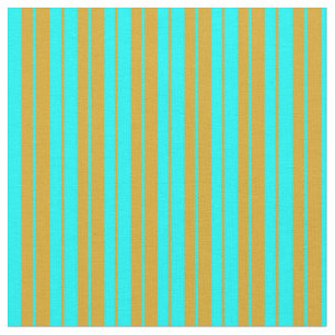 Tissu Aqua et Goldenrod Lined/Striped Motif