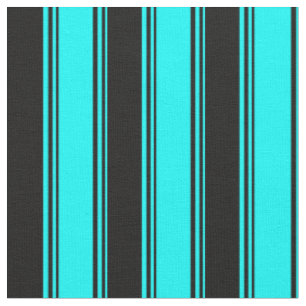 Tissu Aqua et Motif de couleur noire