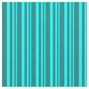 Tissu Aqua et Motif Turquoise à rayures/à nappes