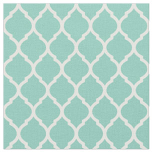 Tissu Aqua Maroc Quatrefoil