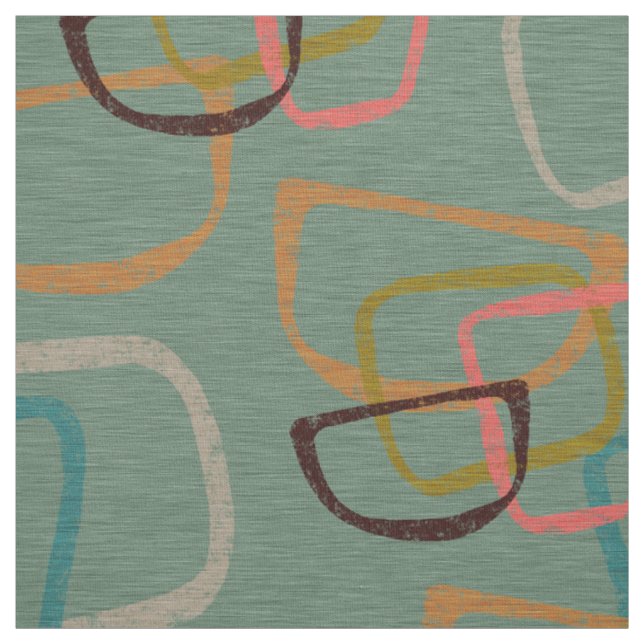 Tissu Aqua Style Cinquante | Formes atomiques (Échantillon)