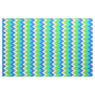 Tissu Aqua Turquoise Blue Lime Green Ikat Zigzag Art