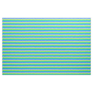 Tissu Aqua Turquoise Blue Lime Green Ikat Zigzag Art