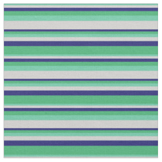Tissu Aquamarine, gris clair, bleu nuit et vert mer