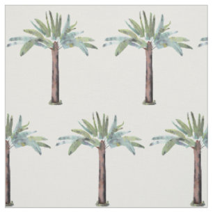Tissu Aquarelle à accentuation tropicale Palmier