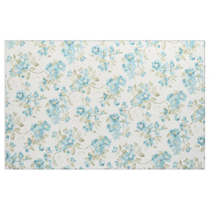 Tissu Aquarelle à motif floral turquoise assez Turquois