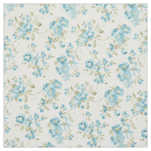 Tissu Aquarelle à motif floral turquoise assez Turquois