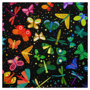 Tissu Aquarelle Arc-en-ciel Papillons Motif pour enfants