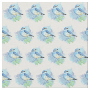 Tissu Aquarelle Bluebird Garden Oiseau Art