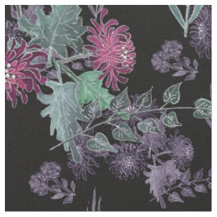 Tissu Aquarelle chrysanthèmes fleurs fleurs florales