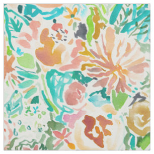 Tissu Aquarelle colorée FLORALE de SANTA CRUZ