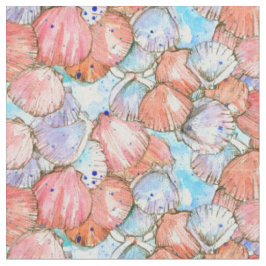 Tissu Aquarelle de fond de la mer de Saint-Jacques