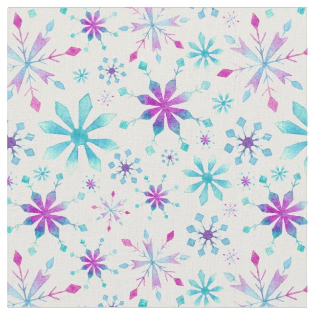 Tissu Aquarelle du pays des merveilles d'hiver de motif (Fermer)