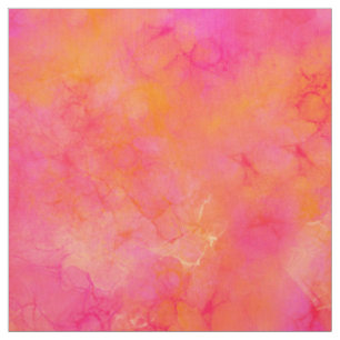 Tissu Aquarelle encre Abstraite Art rose orange
