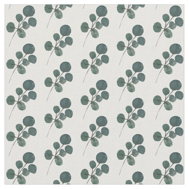 Tissu Aquarelle Eucalyptus Vert Motif vert (Fermer)