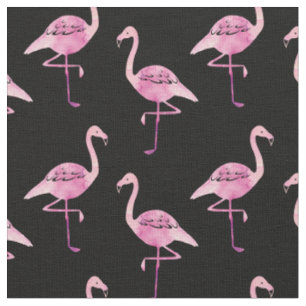 Tissu Aquarelle Flamant rose rose Silhouette Motif