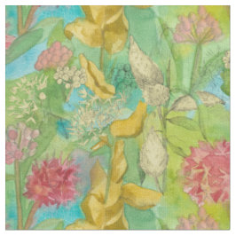 Tissu Aquarelle Fleur sauvage de graines rose Milkweed P