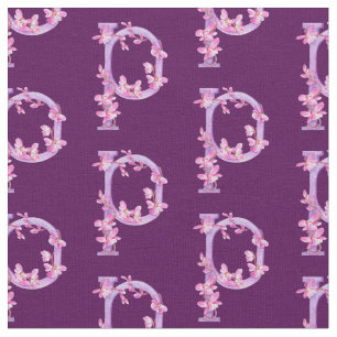 Tissu Aquarelle fleurie de l'orchidée violette initiale