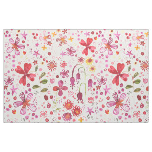 Tissu Aquarelle florale Boho coloré