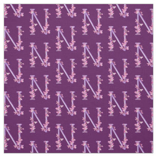 Tissu Aquarelle florale de l'orchidée violette initiale