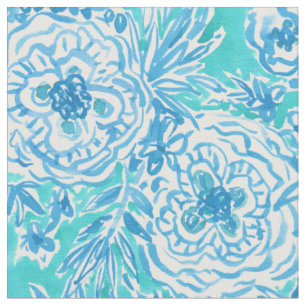 Tissu Aquarelle florale lunatique d'Aqua de DANSE de
