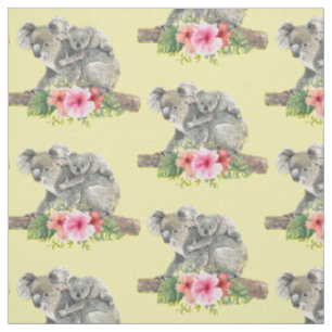 Tissu Aquarelle Koala Oears mignonne Maman & Baby Motif