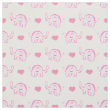 aquarelle mignon éléphants et coeurs roses