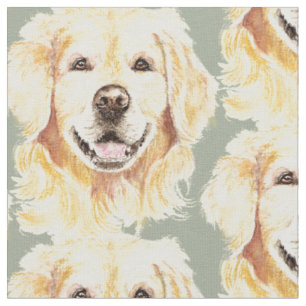 Tissu Aquarelle mignonne Golden Retriever Chien Poster d