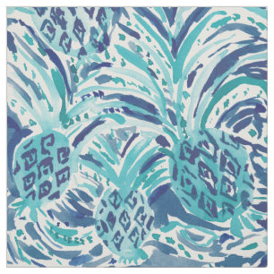 Tissu Aquarelle Painterly bleue de VAGUE d'ANANAS