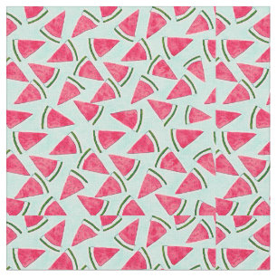 Tissu Aquarelle Pink Green Watermelon Triangles