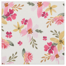 Tissu Aquarelle rose Floral